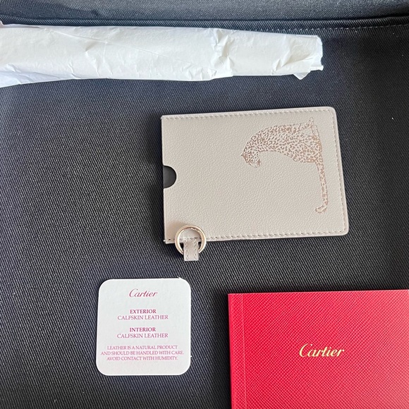 Cartier Tri leather pouch wallet with sitting panther - brand new with box - Picture 4 of 5